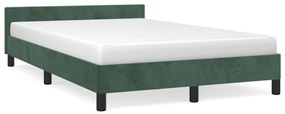 379550 vidaXL Cadru de pat cu tăblie, verde închis, 120x190 cm, catifea