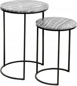 Set de 2 masute design minimalist Elements, marmura gri