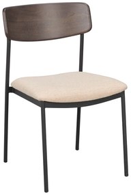 Scaune de dining crem/maro închis 2 buc. Maymont – Rowico