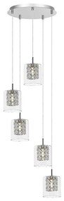 Lustra cu 5 pendule design elegant Duchess crom