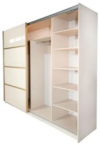 Gold Dulap 2500 Crem cu usi MDF Lucios