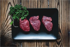 Tablou cu carne pe farfurie (90x60 cm)