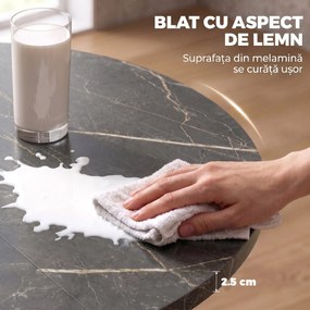 HOMCOM Masă de Sufragerie Extensibilă pentru 4-6 Persoane cu Picior în Formă de X, Negru | Aosom Romania