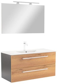 Mobilier complet de baie Vario Clam 100 antracit-stejar