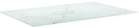 322259 vidaXL Blat masă alb 100x62 cm 8 mm sticlă securizată design marmură