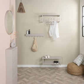 Cuier de perete taupe cu raft din metal 76 cm Marco – Spinder Design