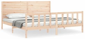 3193221 vidaXL Cadru de pat cu tăblie Super King Size, lemn masiv