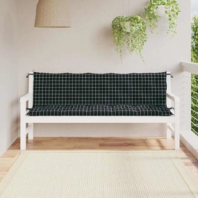 vidaXL Perne bancă de grădină, 2 buc., negru carouri, textil oxford