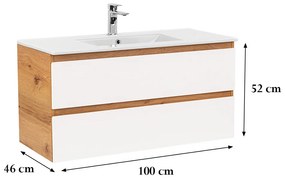 Dulap inferior Vario Forte 100 cu lavoar stejar-alb