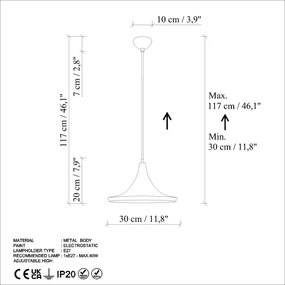 Lustră pe cablu TOM 1xE27/40W/230V portocaliu