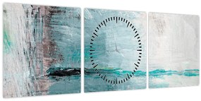 Tablou - pictură abstractă în ulei (cu ceas) (90x30 cm)