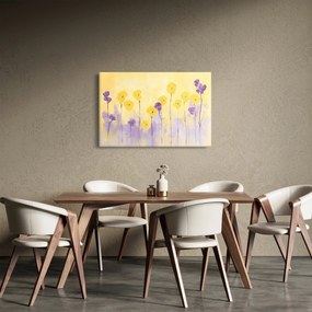 Tablou - Flori mov și galbene (90x60 cm)