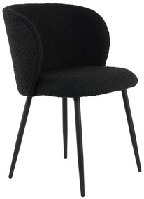 Scaun de sufragerie negru tapițat Elyna – Light &amp; Living