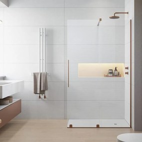 Paravan de dus tip Walk-in Radaway Furo cupru periat-transparent 160 cm sticla securizata 8 mm dreapta