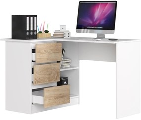Masă PC de colț Bodhi (alb + stejar sonoma) (S). 1069057