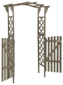 Pergola cu poarta, 116x40x204 cm, gri, lemn masiv de brad 1, Gri