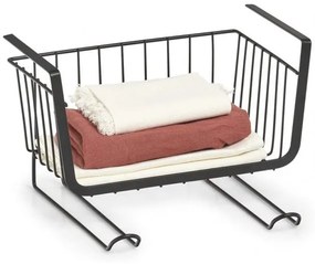 Cos depozitare raft Zeller Extra, metalic, negru, 31x26x19 cm