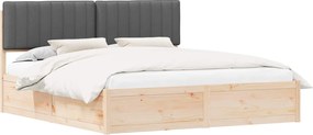 vidaXL Cadru de pat cu tăblie tapițată Gri închis 180 x 200 cm