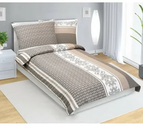 Lenjerie de pat din bumbac Bellatex Ornament cafea, 140 x 200 cm, 70 x 90 cm, 140 x 200 cm, 70 x 90 cm