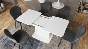 Mazzoni ASTON MINI-Z Alb Mat - MĂSUȚĂ DE CAFEA MODERNĂ EXTENSIBILĂ REGLABILĂ PE ÎNĂLȚIME MASĂ TRANSFORMABILĂ