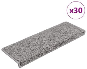 vidaXL Covorașe scară 30 buc 65x21x4 cm gri