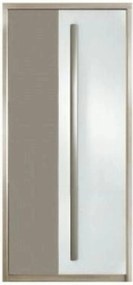 Dulap ROMA 1, stejar/alb lucios/gri mat, PAL laminat/insertii PVC, cu
