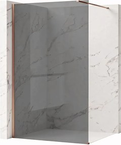 Paravan de dus fumuriu Rea Flexi Grey 90 cm cupru periat