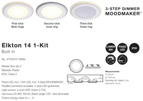 Spot LED incastrabil Elkton 14 / 2700K / 3-Step MOODMAKER