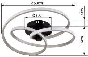 Lustră LED aplicată Globo 67183-40N GLYXAR LED/40W/230V