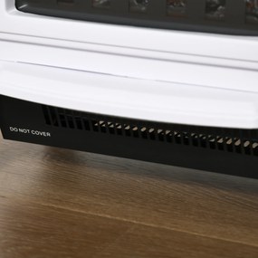 HOMCOM Șemineu decorativ cu Termostat Reglabil și Protecție la Supraîncălzire pentru Camere 20-25 m² 36,5x24x45,5 cm Alb | Aosom Romania