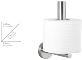 WENKO 19613100 - Suport pentru hârtie igienică BOSIO MATT, 8 x 18 cm, oțel inoxidabil, argintiu
