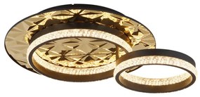 Plafoniera LED metal negru, otel auriu DELLA II