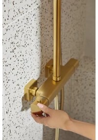 KFA Armatura 5756-910-31 - Set de duș MALAGA cu baterie termostatică, finisaj auriu periat