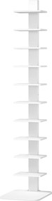 HOMCOM Bibliotecă Verticală cu 11 Rafturi, Structură din Oțel, Economie Spațiu, 34,5x41,5x163,5 cm, Alb | Aosom Romania