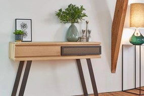 Masă lemn masiv de Toaletă Fusion Personalizabilă, 80 × 35.5 × 120 cm - Tabac