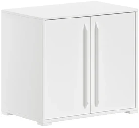 Comodă cu 2 uși din colecția Sam, finisaj alb, cu raft interior – Vipack