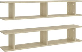 vidaXL Rafturi de perete, 2 bucăți, stejar sonoma, 105x18x20 cm, PAL