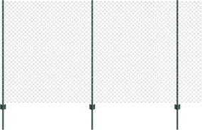 vidaXL Gard cu Stâlp Verde 1,4 x 10 m Oțel și PVC