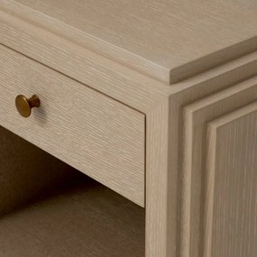 Noptiera LUX Furnir Stejar Albit, ArtDeco