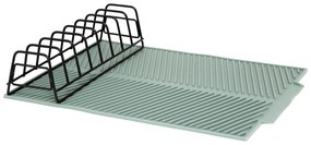 Covoraș de uscare din silicon pentru vase cu suport pentru farfurii, 43,5 x 33 x 8,5 cm