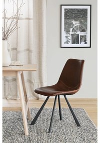 Scaun de dining cu picioare negre Rowico Alpha, maro