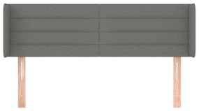 Tablie de pat cu aripioare gri inchis 147x16x78 88 cm textil 1, Morke gra, 147 x 16 x 78 88 cm