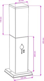 Brilagi - Lampă de exterior cu senzor NOVA, 1 x E27, 15 W, 230 V, 40 cm, IP44, maro