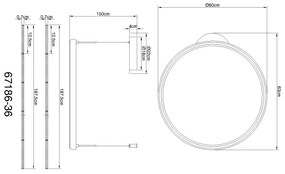 Lustra suspendata LED CCT, Telecomanda, BRIGGS 67186-36 GL