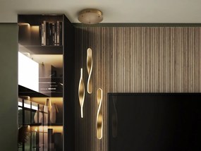 Lustra LED suspendata design modern Twist auriu