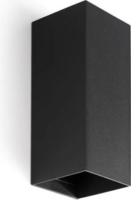 Aplica perete aluminiu negru, 2xGU10, LUNE square