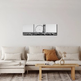Tablou - Far de pe coastă, Santa Cruz, California (cu ceas) (90x30 cm)