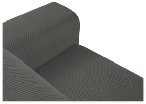 Colțar din catifea cu șezlong pe partea stângă Kooko Home Jazz, gri închis