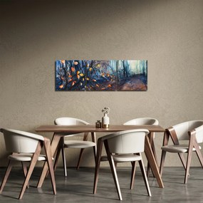 Tablou - Razele solare de toamnă (cu ceas) (90x30 cm)