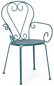 Scaun fier forjat Etienne, turcoaz